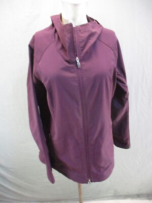 Columbia Size L Womens Wine Full Zip Stand Collar Pocket Softshell Jacket 528