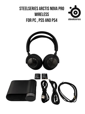 SteelSeries Arctis Nova Pro Wireless Gaming Headset Black , For PC,PS5 and PS4 