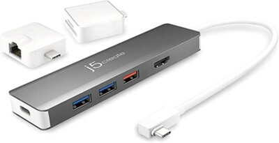 j5create 9 in 1 USB-C Hub - SuperSpeed+ Typ C Adapter mit Ethernet, microSD/SD...