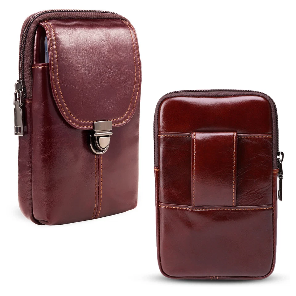 For iPhone Xs Max XR 6 7 8 Plus Leather Wallet Phone Pouch Belt Bag Case Cover - Image 2 of 4