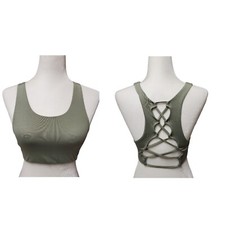 Victoria's Secret PINK Ultimate Unlined Strappy Back Sports Bra Green Sz Small