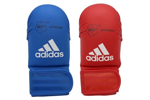 Adidas WKF Karate Mitts Adult Sparring Gloves Competition No Thumb With Thumb - Picture 2 of 12