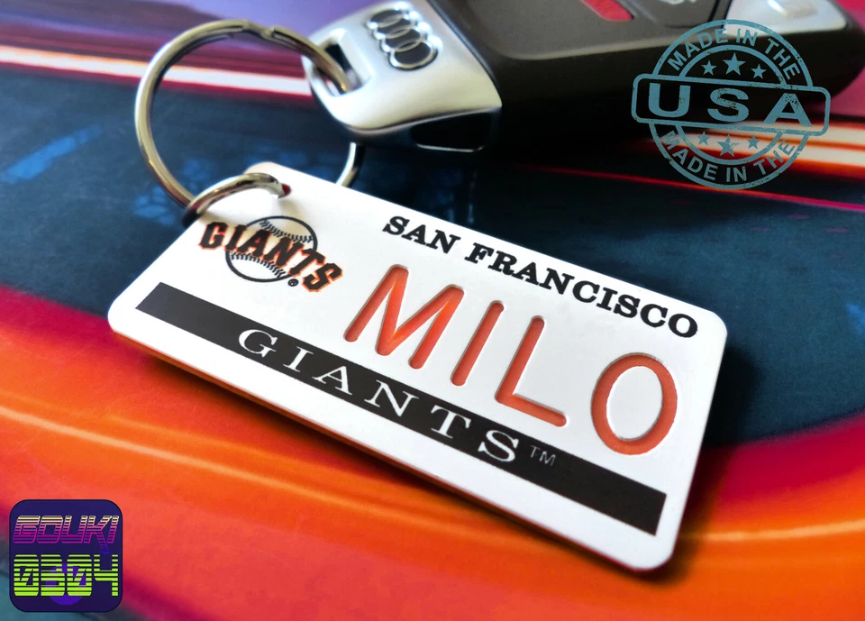 Personalized San Francisco Giants Keychain - Key Ring Tag - Custom Name - MLB - Image 2 of 4