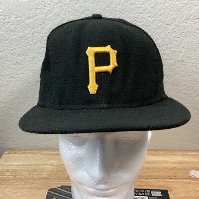 Pittsburgh Pirates Hat Mens Fitted 3/8 Black New Era 59Fifty MLB