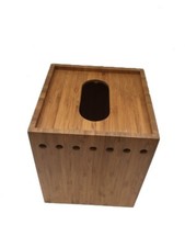 Creative Home Natural Bamboo Square Box Tissue Holder
