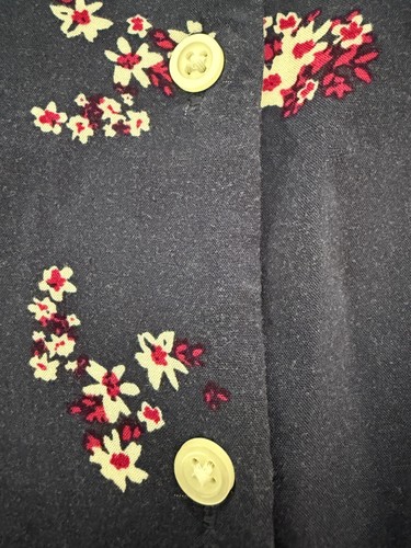 Gap Babydoll Blouse Womens XL Blue Floral Button Front Top Cottagecore Career - Picture 7 of 13