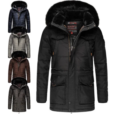 Navahoo Herren Winter Jacke Lange Parka Mantel Teddyfell Kapuze gefüttert Luaan - Bild 1 von 4