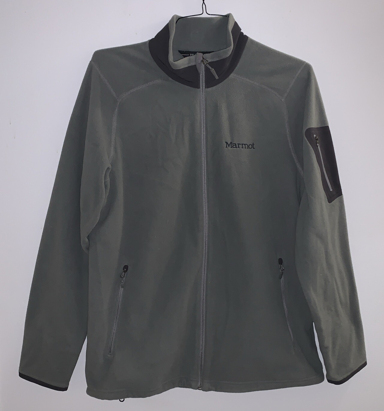 Marmot Men’s Gray Fleece Polartec Full Zip Jacket Size Large Great Condition