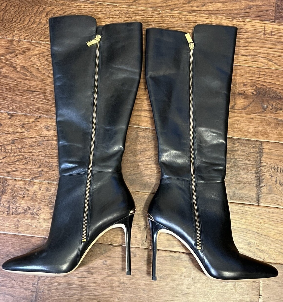 【送料&関税込】Michael Kors Clara Over-knees Heeled Boots Michael Kors Clara Knee High Stiletto Heel Tall Black