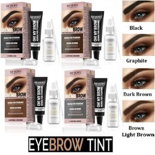 HENNA EYEBROW EYELASH TINT Lasting Brow Dye Paint Cream Brown Black Full Kit Set