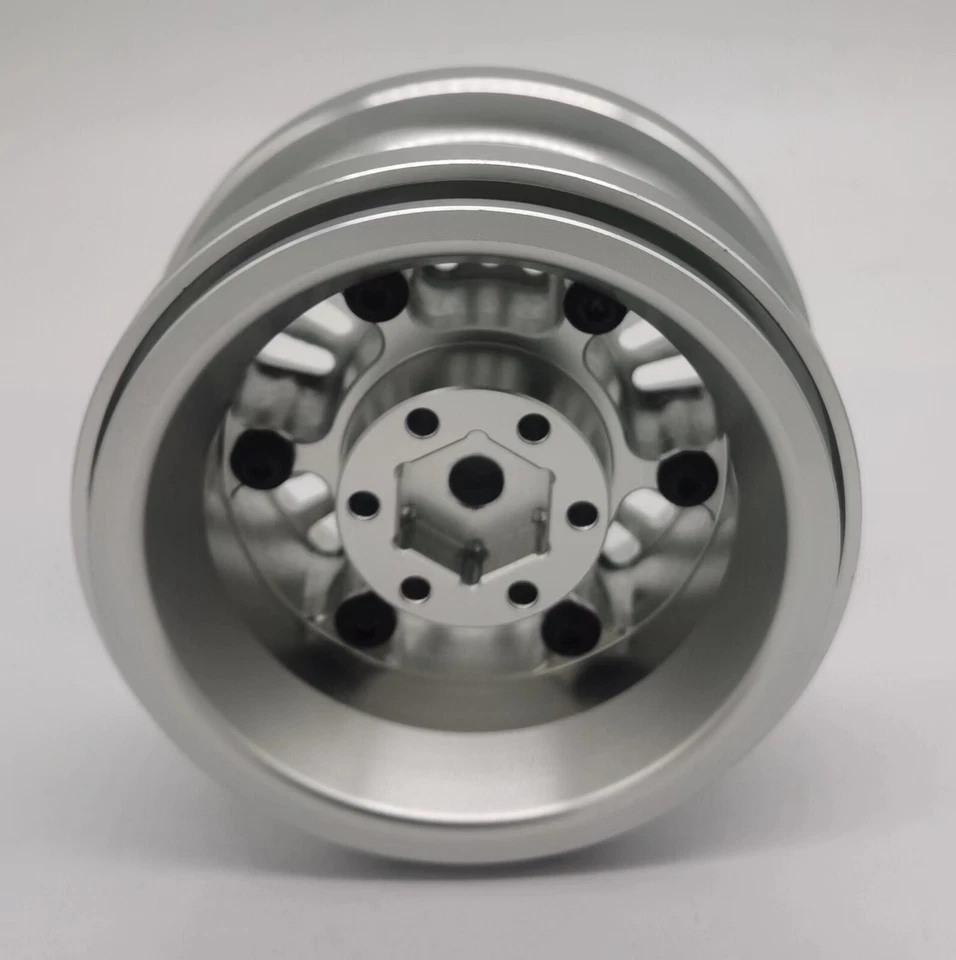 E-VIRATRUE 2.9''Alu Wheel For Proline Tire For Axial SCX6 1/6 Silver 1pcs - Image 3 of 4