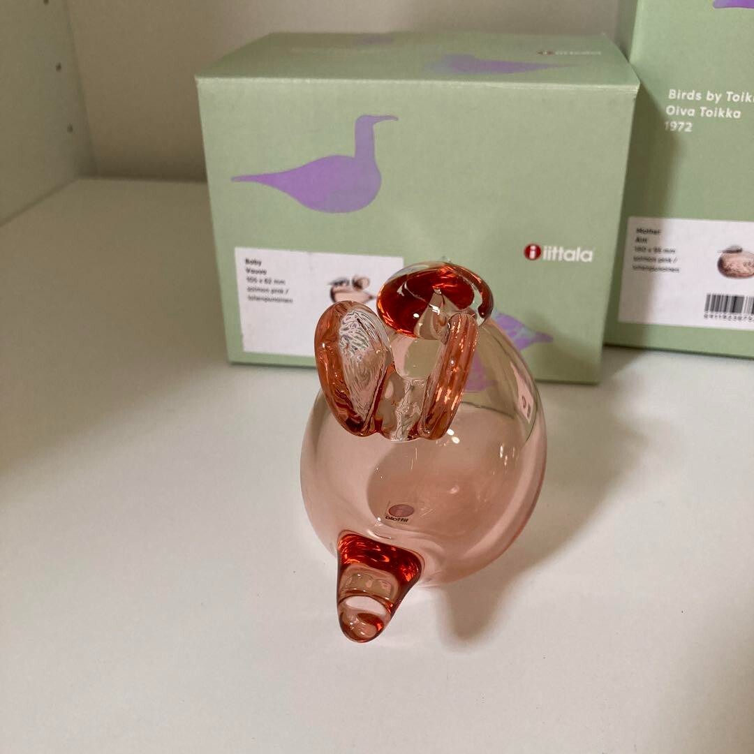 Iittala Birds by Toikka Mother & Baby Salmon Pink Oiva