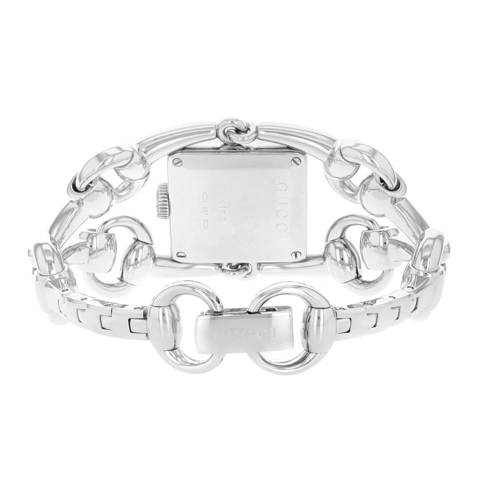 Relógio feminino Gucci 116 Signoria aço inoxidável quartzo mostrador esfregão YA116302 - Imagem 4 de 4