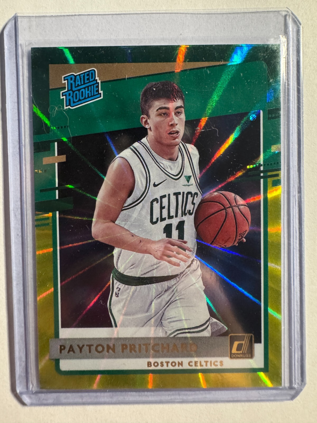 K282,084 - 2020-21 Donruss Holo Green and Yellow Laser #238 Payton Pritchard RR