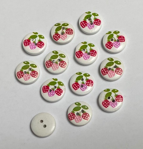 10 Wooden Flower Buttons Round Wood Flowers 15mm D21-33 Aussie Seller - Picture 4 of 5