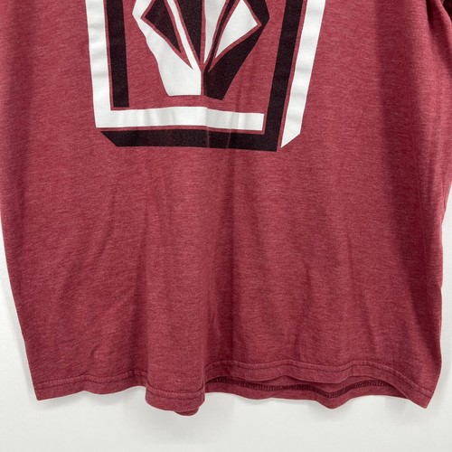 Volcom T-Shirt Men's Size L Red Logo Short Sleeve Crew Neck Cotton Blend - Picture 3 of 10