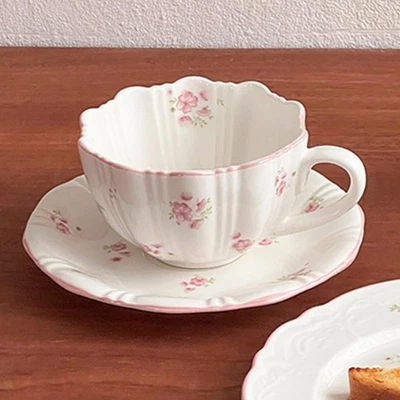 Ensemble tasse à thé et soucoupe en porcelaine, tasse à café en céramique - Photo 1/4