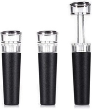 3 Pcs Wine Stopper Vacuum Pump Kits Silicone Wine Bottle Stopper W/ Built-in