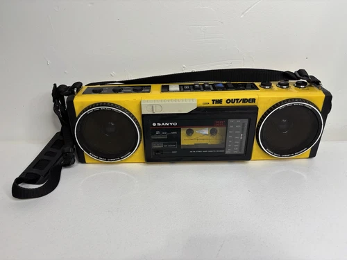 Vintage Yellow Sport Sanyo MGT7A The Outsider Boombox Boom Box Cassette Deck