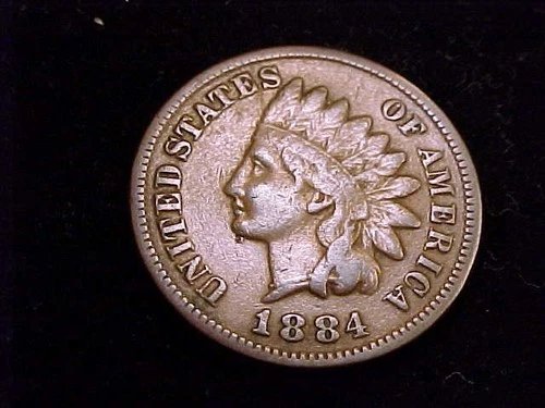 1884 Indian Head Cent,  Very Good to nearly Fine in Grade