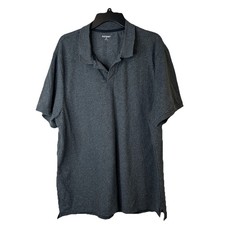 Old Navy mens Go-Dry Gray XXL Collared Polo Shirt Short Sleeve Button Accent