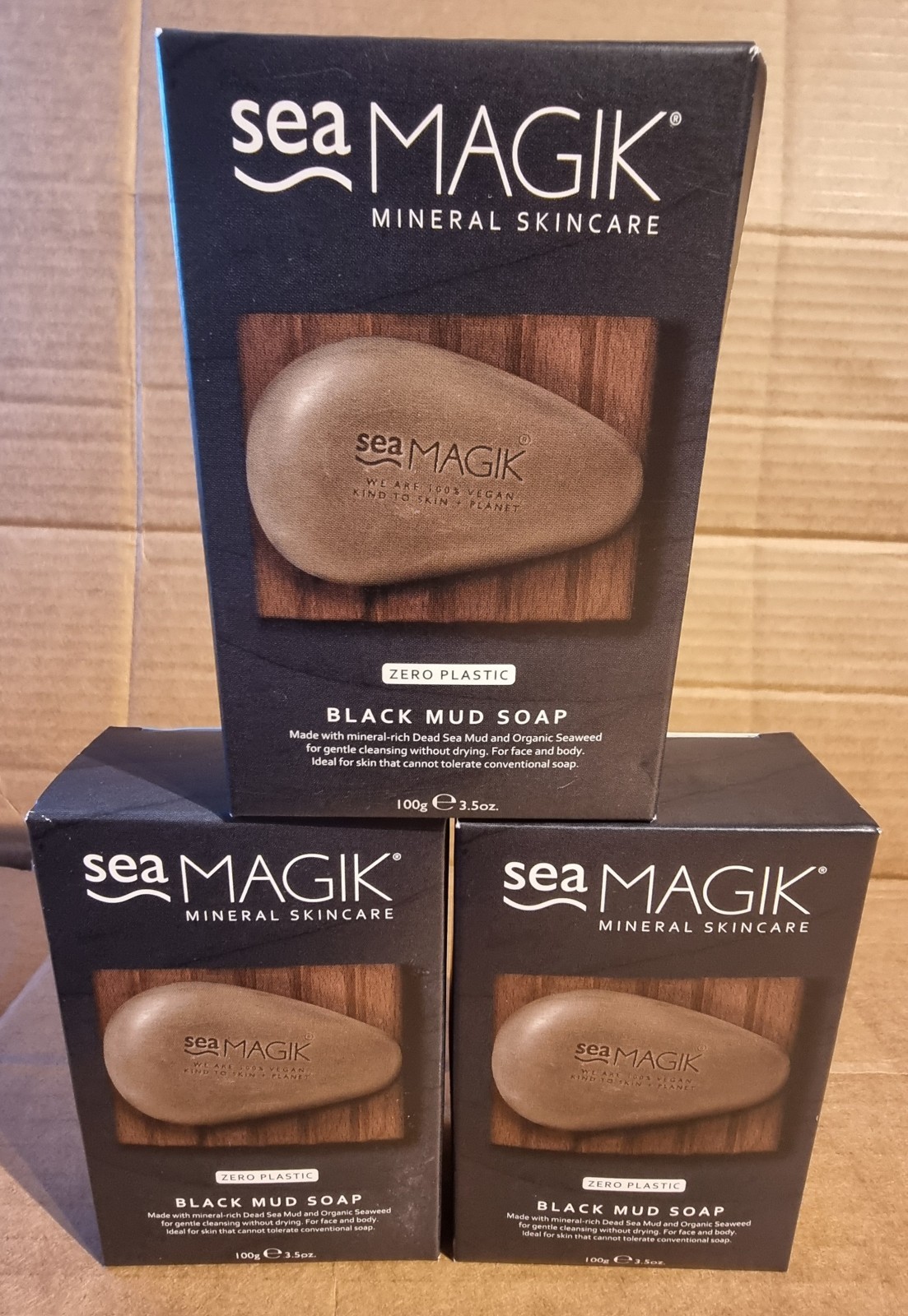 Dead Sea Spa Magik Black Mud Soap 100g for Psoriasis/Eczema/Acne x3 Pack Bundle