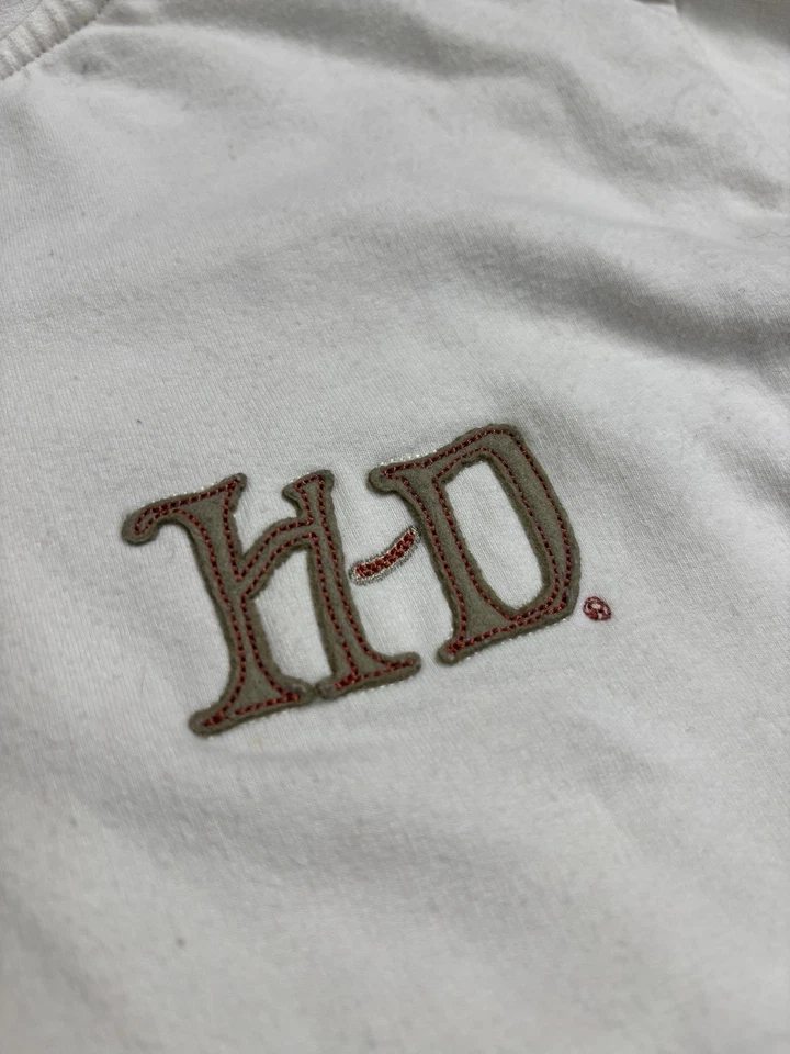 Sudadera con capucha corta con cremallera completa bordada Harley Davidson vintage para mujer talla XL Foto 4 de 4