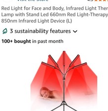 Light Therapy Lamp with Stand, Adjustable Portable, 660nm/850nm Red Infrared