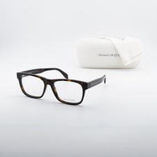 NEW Alexander McQueen AM0307O 002 Dark Havana 55mm Eyeglasses