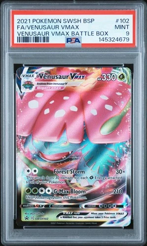 2021 POKEMON SWSH BLACK STAR PROMO #102 FULL ART/VENUSAUR VMAX PSA 9