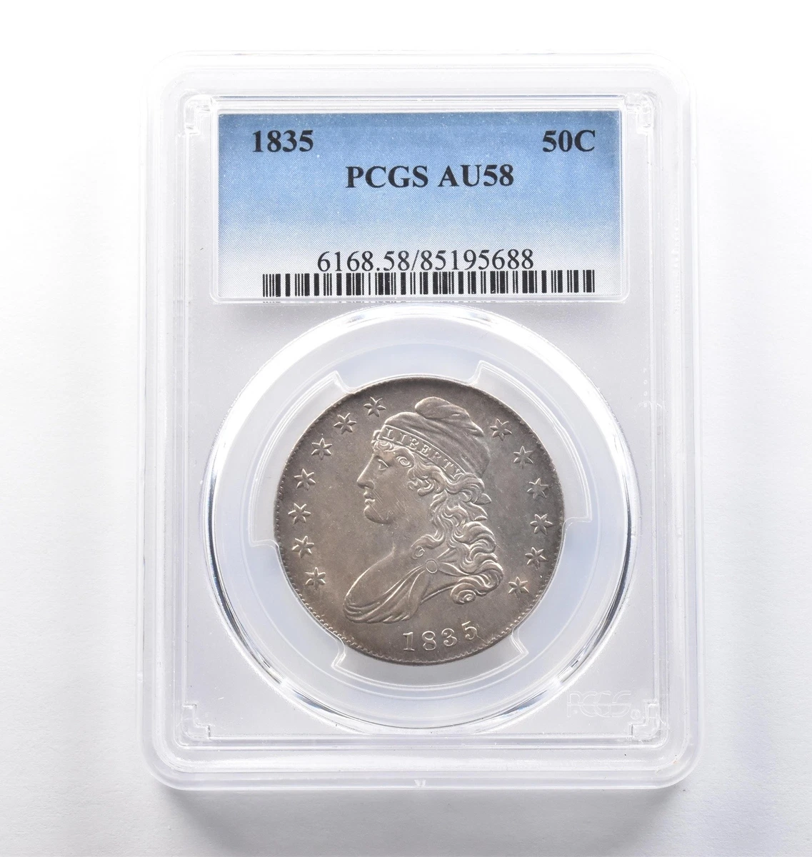 AU 58 Graded 1835 Year US Early Half Dollar Coins (1794-1839) for