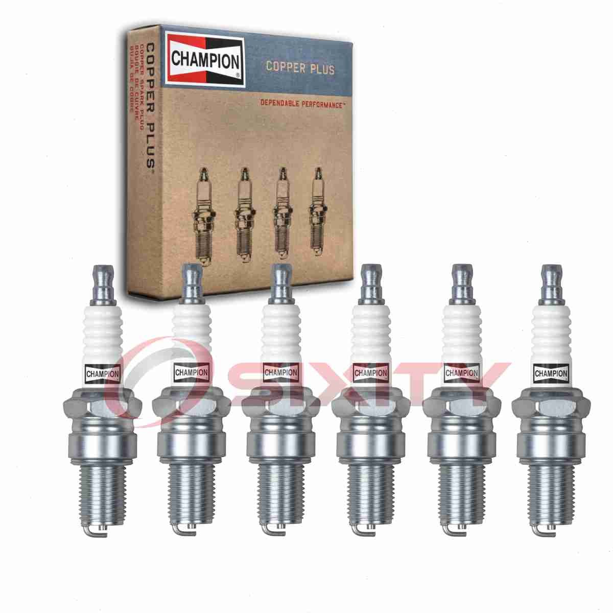 6 pc Champion Copper Plus Spark Plugs for 1963-1969 Chevrolet C20 Pickup hc