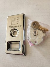 Vintage Brunswick Bowling Locker Plate w/ Original Unused NIP Lock + 2 Keys