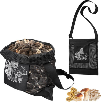 Moonoom 2Pcs Mushroom Hunting Bag,Mesh Pouch Harvesting Bag, Mushroom Foraging B