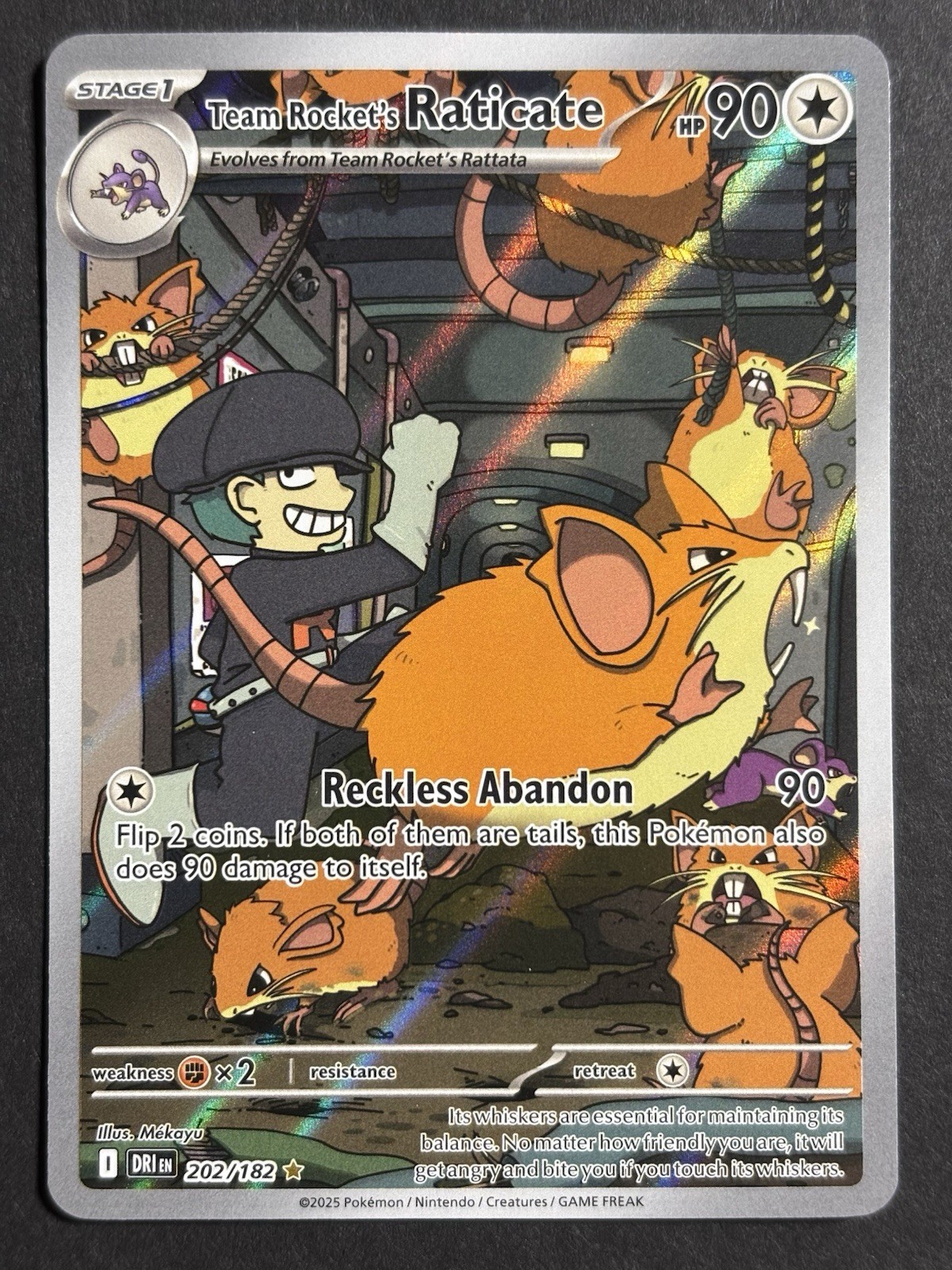 Team Rocket's Raticate 202/182 - Destined Rivals Illustration Rare Holo NM