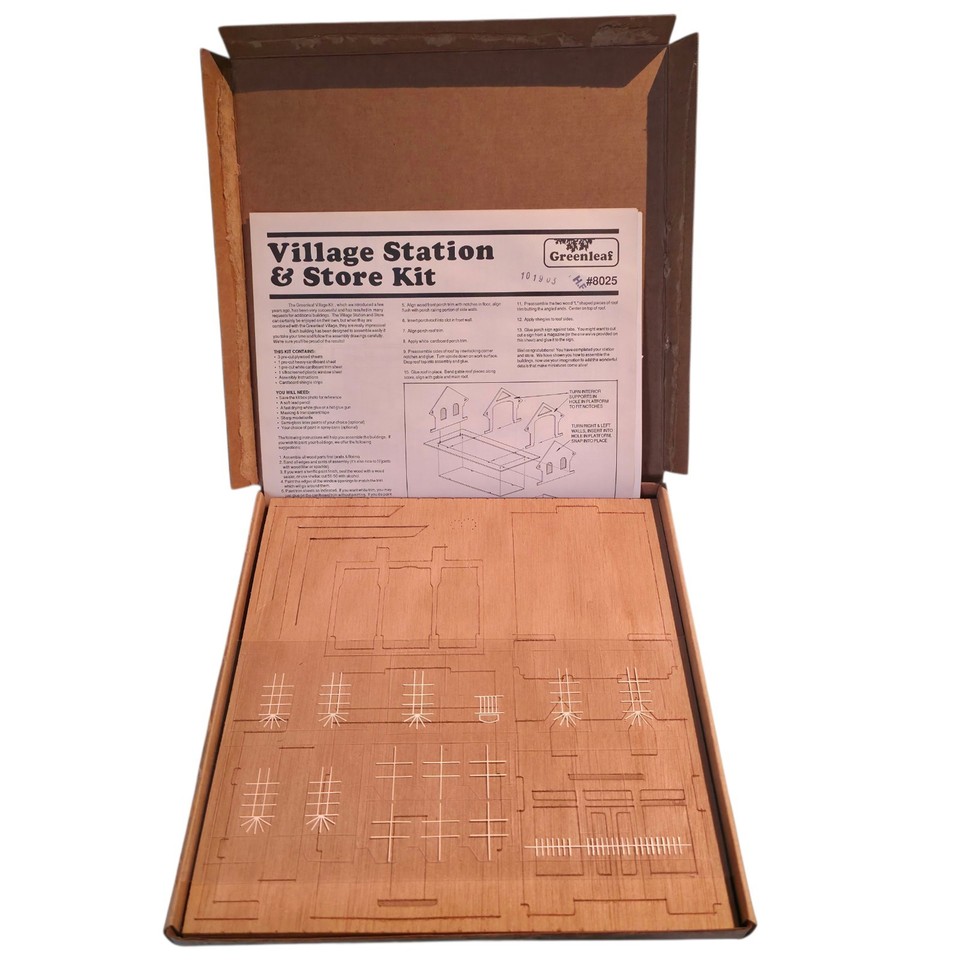 Vintage Greenleaf Village STATION & STORE Kit #8025 Model Kit 1987 USA ...