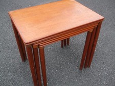 Vintage Danish teak nest of tables, mid century era,, fast economy delivery