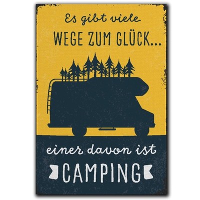 LANOLU Fotomagnet ''Camping Glück'' - 8 x 5,5 cm