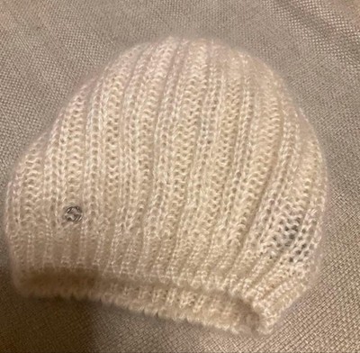 Gucci Knit Beanie Cap Interlocking Off White Size M Unisex Authentic