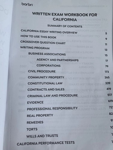 📚⚖️❤ *NEW* 2025 ~ 2026 BARBRI WRITTEN EXAM WORKBOOK For CALIFORNIA ✅👍 - Bild 2 von 2