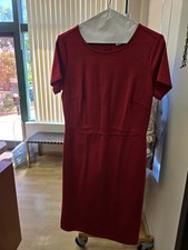 Old Navy Red Cotton Knit Sheath Dress Sleeveless Size L Casual Knee Length