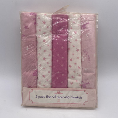 Little Beginnings Baby Girls 5 Pack Receiving Blankets NIP