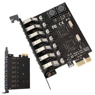 PCIE USB 3.0 Erweiterungskarte mit 7 Ports - PCI Express Adapter für Desktop-PC