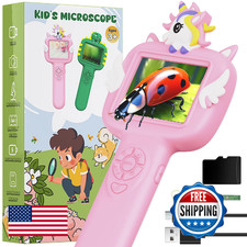 Microscope for Kids Gifts Toys Science, Mini Handheld Digital Pocket Microscope