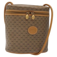 GUCCI Micro GG Supreme Shoulder Bag PVC Beige Gold Auth 126100