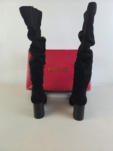 CARLOS By CARLOS SANTANA ‘Khandi’ Black Faux Suede Tall Slouch Boots - Size 5M - Picture 7 of 12