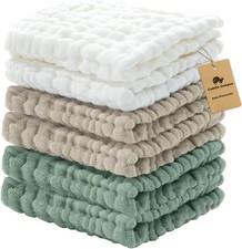 Baby Washcloths 6 Packs, Muslin Washcloths Baby,Cotton Burp Cloths, Extra Absorb