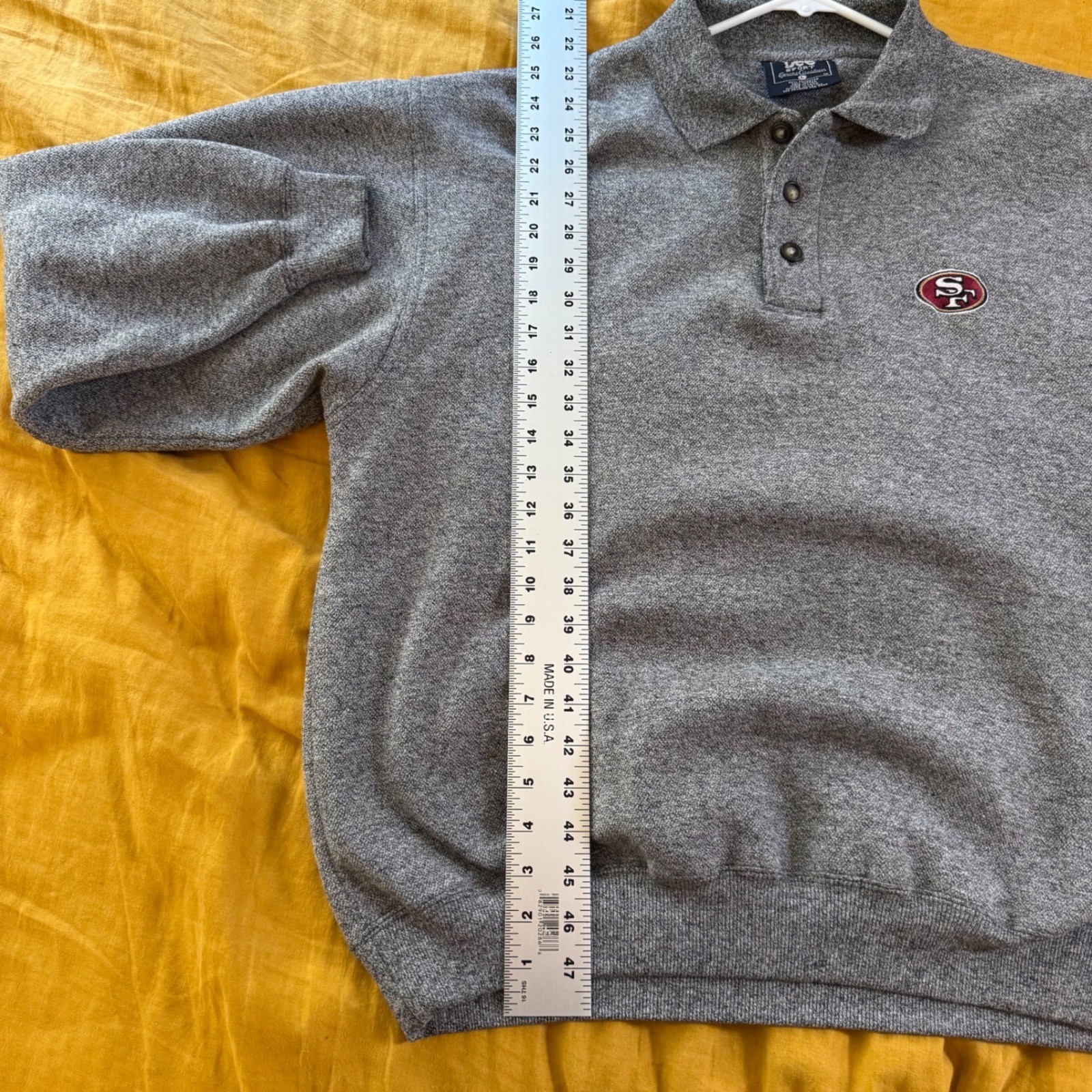Vintage Lee Sport San Francisco 49ers Mens Large Grey Polo Sweatshirt NFL 90s image 5