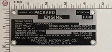 Packard Engine - Etched Aluminum Data Plate - Pps-0093