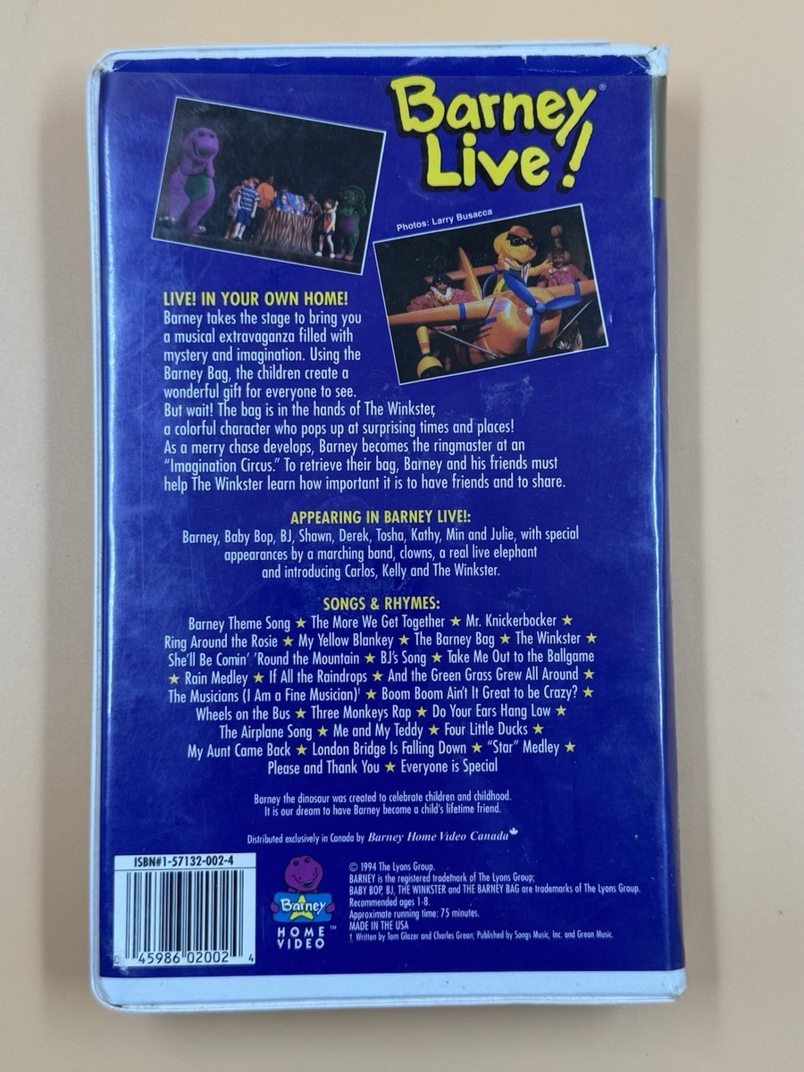 Barney Live! In New York City VHS Classic Collection | eBay